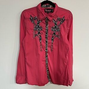 Roar Signature Stretch Embroidered Western Shirt